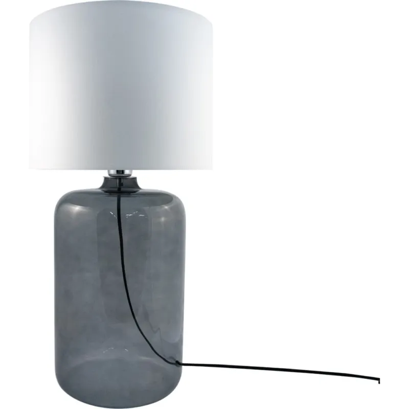 Lampa stołowa szklana z abażurem Amarsa biały/szkło dymione ZumaLine Najlepsza cena