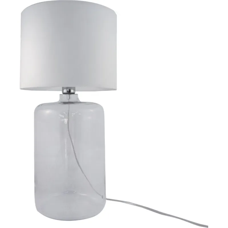 Lampa stołowa szklana z abażurem Amarsa biały/przeźroczysty ZumaLine Ekspresowa dostawa