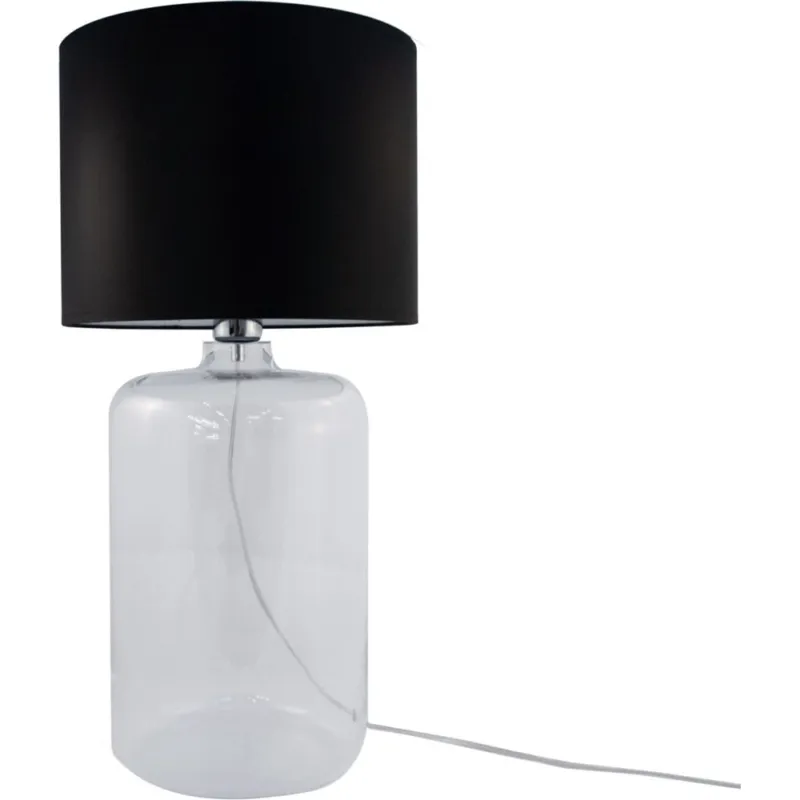 Super okazja Lampa stołowa szklana z abażurem Amarsa czarny/przeźroczysty ZumaLine