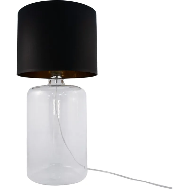Lampa stołowa szklana z abażurem Amarsa czarny-złoty/przeźroczysty ZumaLine Szybka dostawa