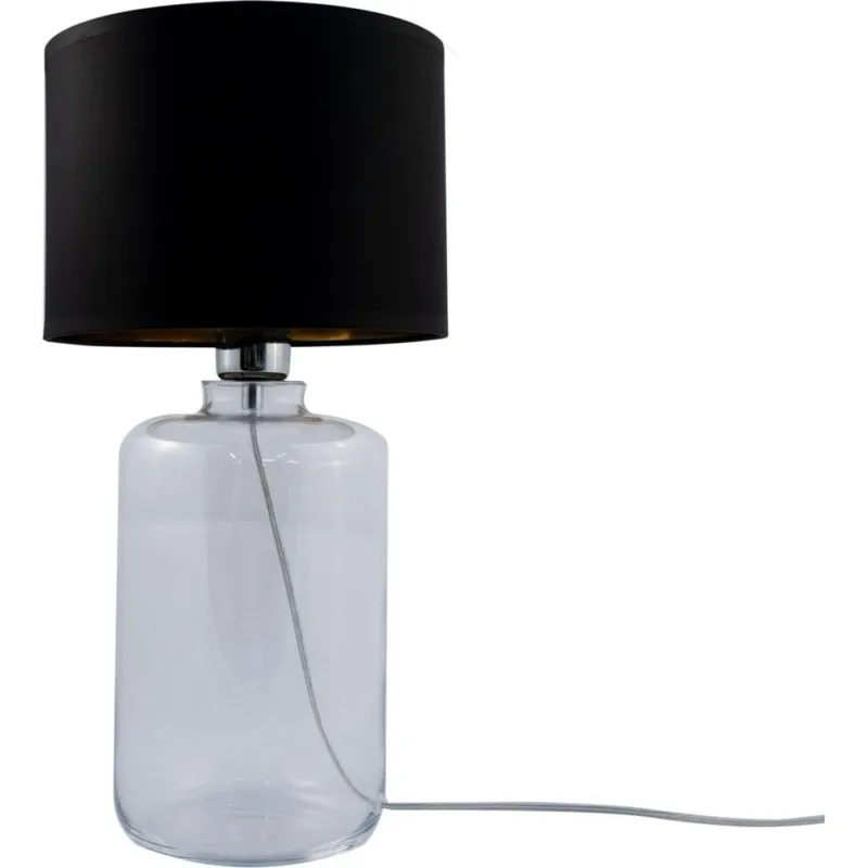 Lampa stołowa szklana z abażurem Samasun czarno-złoty/przeźroczysty ZumaLine Oferta limitowana