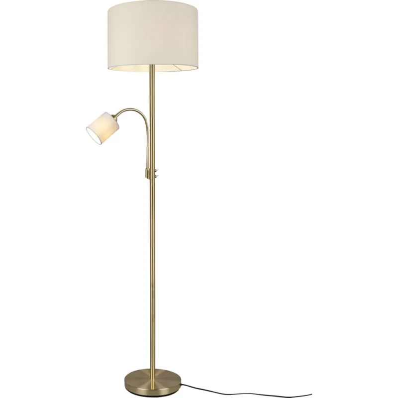 Wyprzedaż Lampa podłogowa z abażurem i lampką do czytania Hotel beżowa Trio