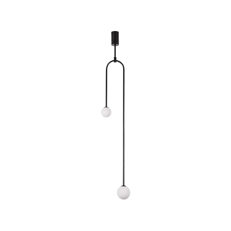 Nowy Lampa sufitowa 2 szklane kule Loop biało-czarna Step Into Design