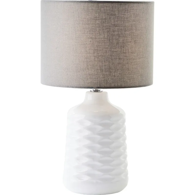 Lampa stołowa ceramiczna z abażurem Ilysa biała Brilliant Bezpieczne zakupy