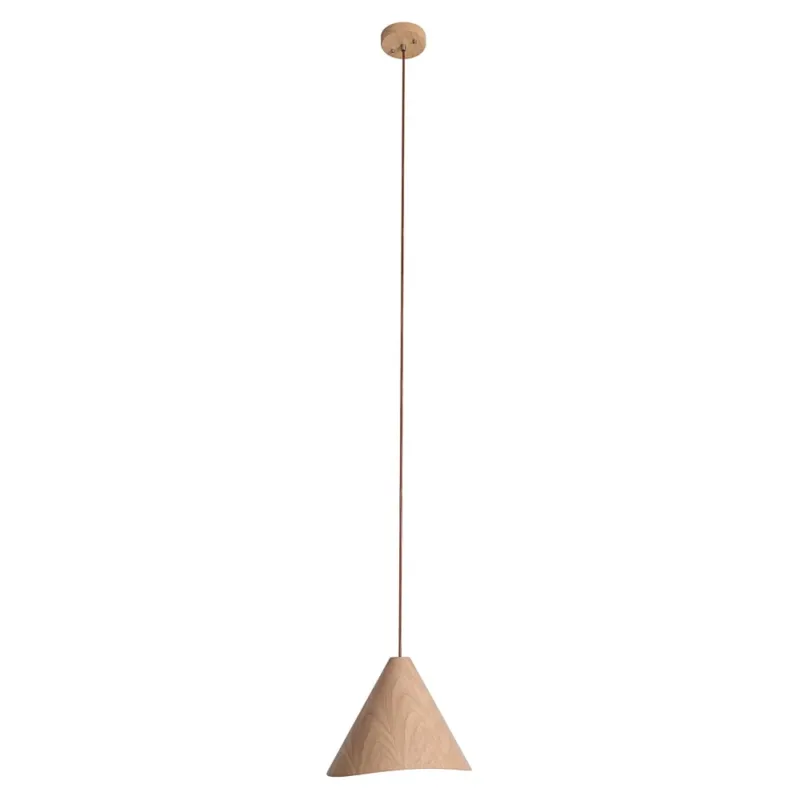 Lampa wisząca drewniana stożek Sakura 33,5cm odcień dębu MaxLight Premium