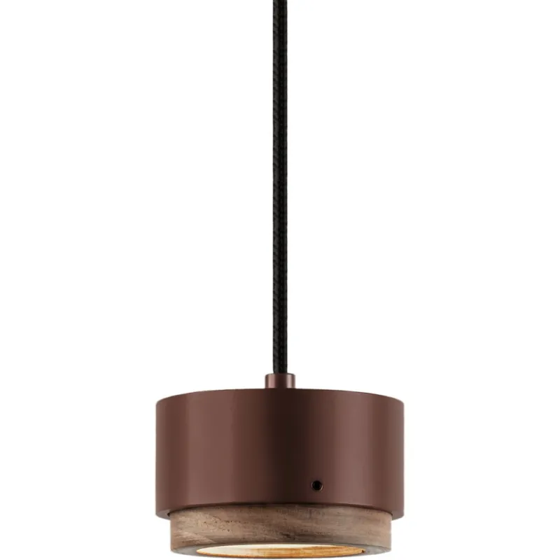 Oferta limitowana Lampa wisząca drewniana Jubi LED 10cm orzech amerykański / oberżyna LoftLight