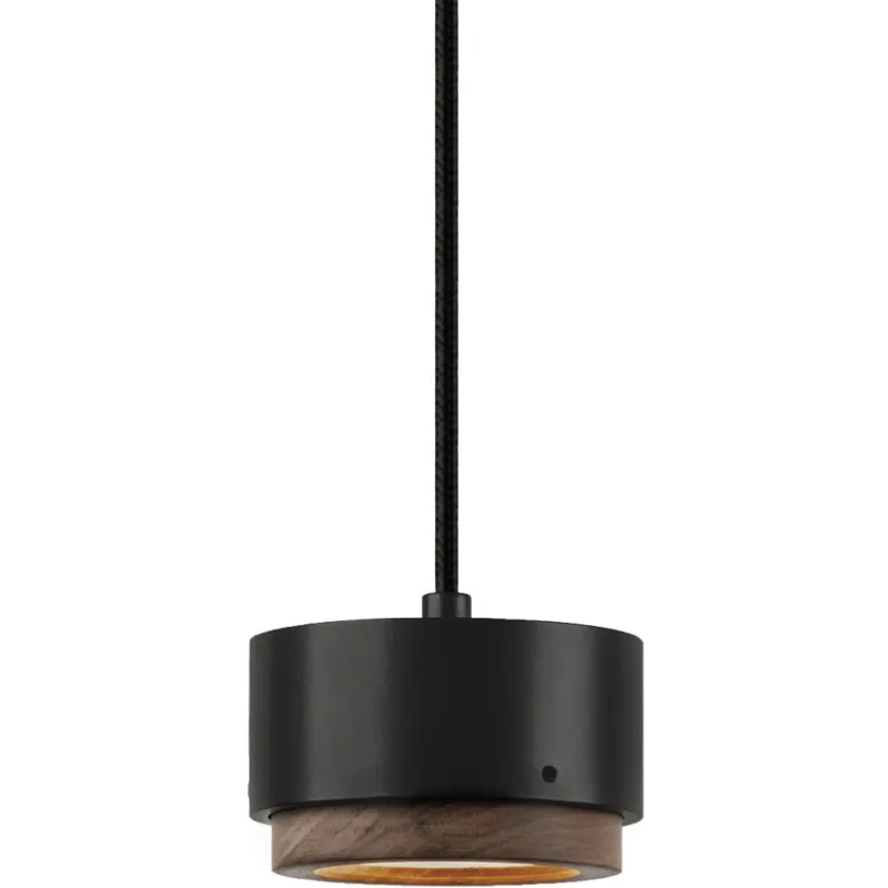 Hit sprzedaży Lampa wisząca drewniana Jubi LED 10cm orzech amerykański / czarny LoftLight
