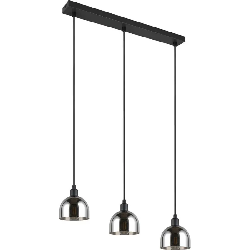 Lampa wisząca szklana potrójna na listwie Molly III 60cm chrom / czarny mat Reality Zamów dziś