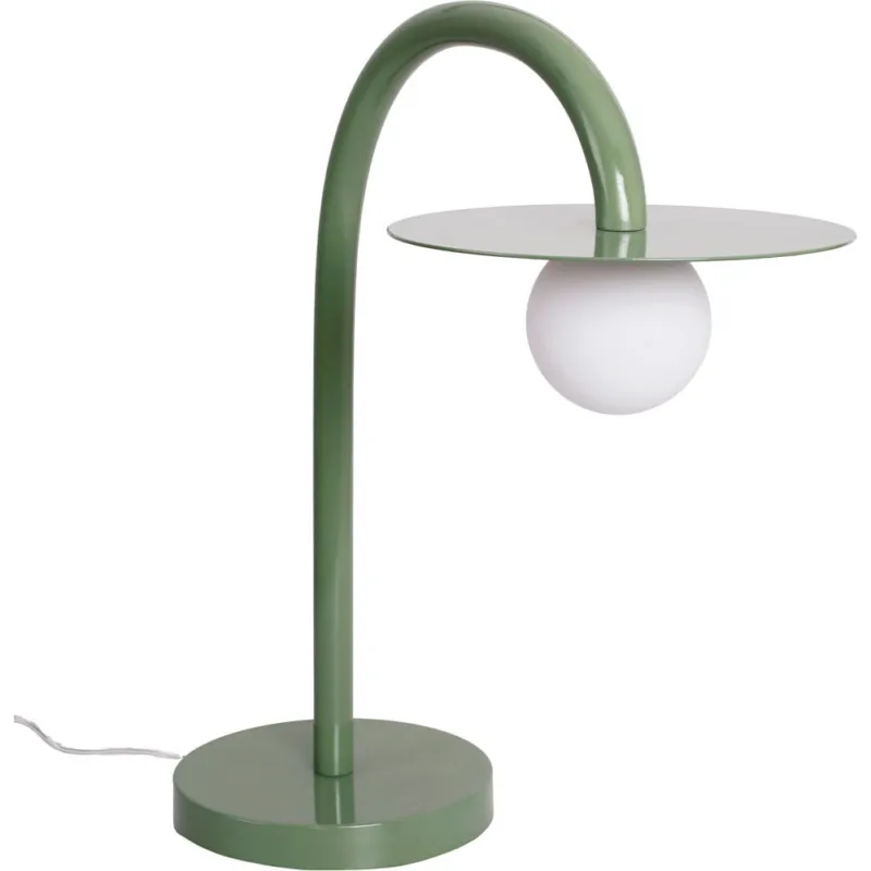 Bezpieczna płatność Lampa stołowa ze szklaną kulą Enigma LED 3000K opal / zielony MaxLight