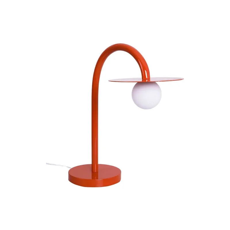 Lampa stołowa ze szklaną kulą Enigma LED 3000K opal / czerwony MaxLight Hit cenowy