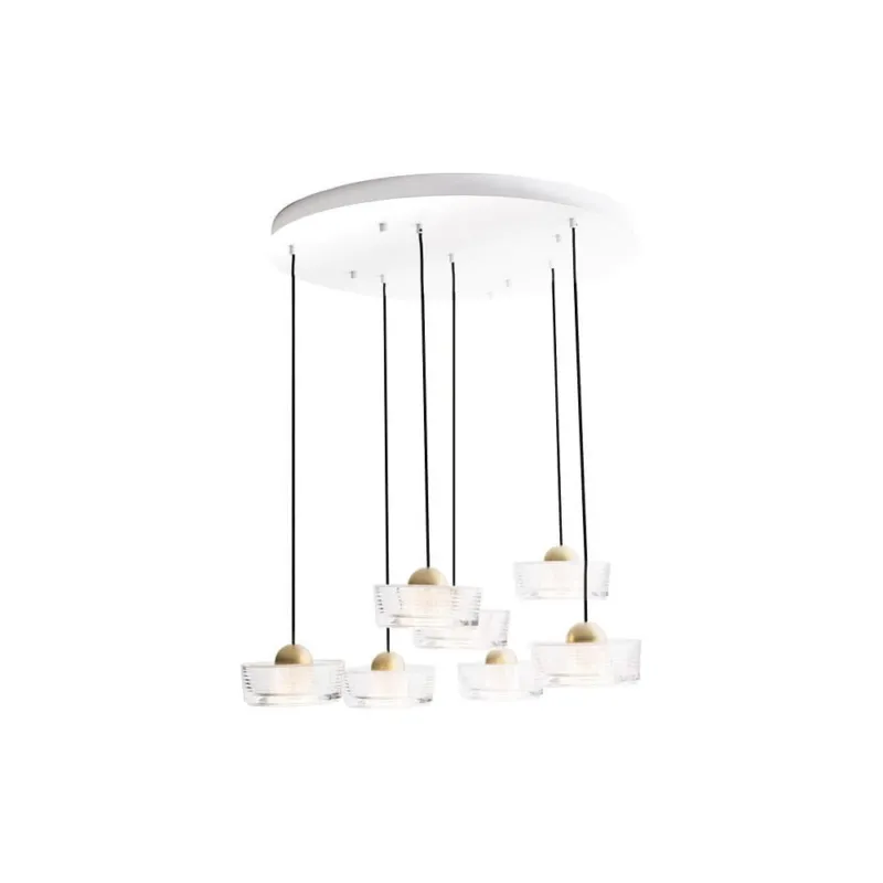 Lampa wisząca Lipari VII Round LED 62cm 3000K przeźroczysty / złoto szczotkowane MaxLight Kup teraz
