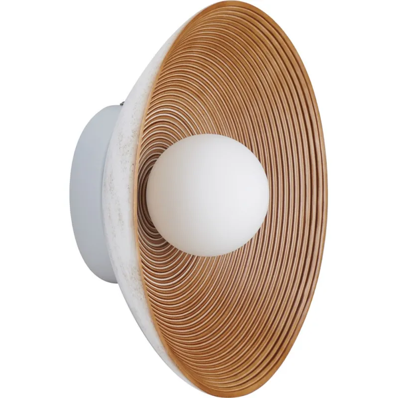 Tani Kinkiet okrągły dekoracyjny Ilusioni 26cm biały / beż Step Into Design