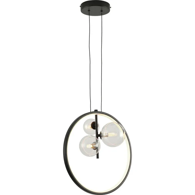 Hit sprzedaży Lampa wisząca okrągła szklane kule Orion 40cm przezroczysto-czarna Step Into Design