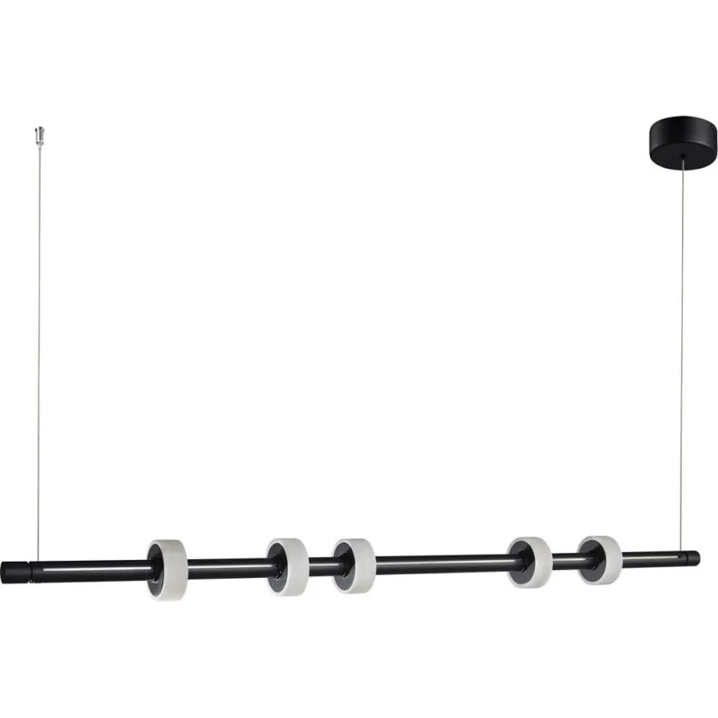 Zniżka Lampa wisząca podłużna z marmurowymi elementami Ringo LED 150cm czarna Step Into Design
