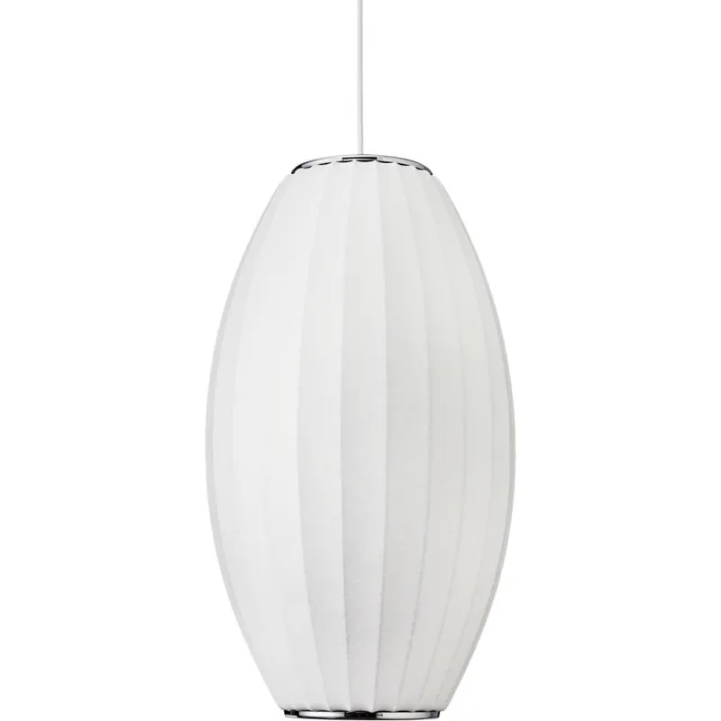 Najlepsza cena Lampa wisząca japandi Silk Barrel 30cm H60cm biała Step Into Design