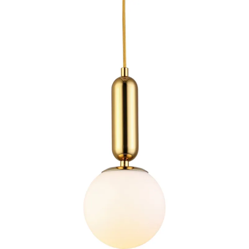 Lampa wisząca szklana kula Uno 20cm opal / złoty połysk Step Into Design Kup teraz