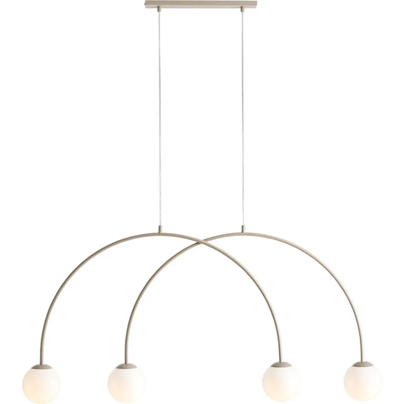 Lampa wisząca 4 szklane kule Una Coral 130cm biały / beż Aldex Szybka dostawa