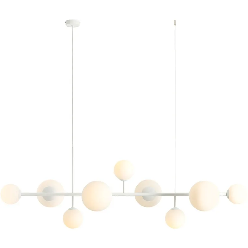 Wyprzedaż Lampa wisząca szklane kule Dione IX 168cm biała Aldex