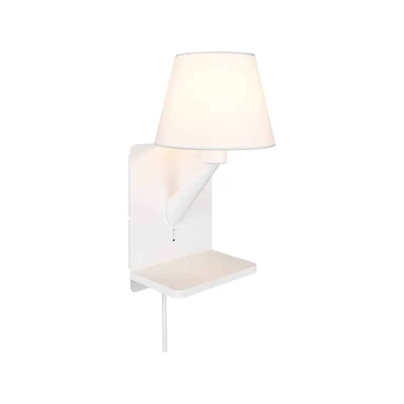 Kinkiet z włącznikiem, usb i ładowaniem indukcyjnym Comfort biały Trio Oferta limitowana