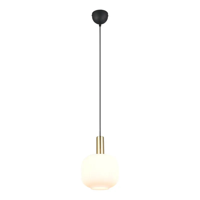 Cena promocyjna Lampa wisząca szklana Diva 20cm biały / mosiądz Trio