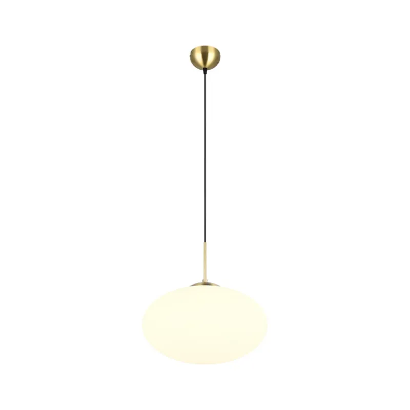 Lampa wisząca szklana kula Fomento 40cm biały / mosiądz Trio Taniej