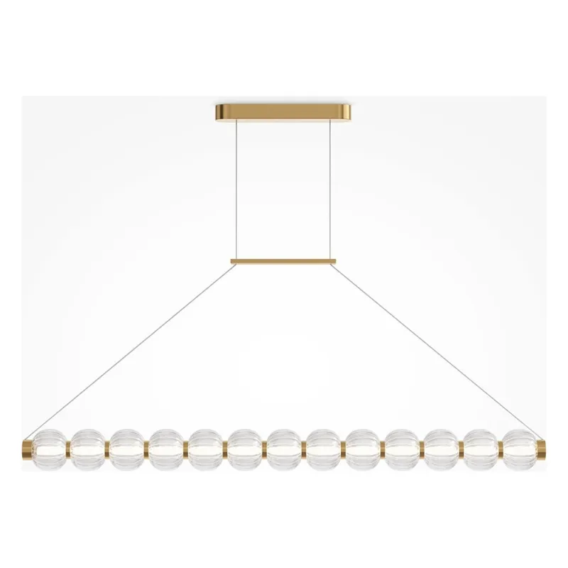 Ostatnie sztuki Lampa wisząca szklana glamour Amulet LED 110cm przezroczysto-złota Maytoni