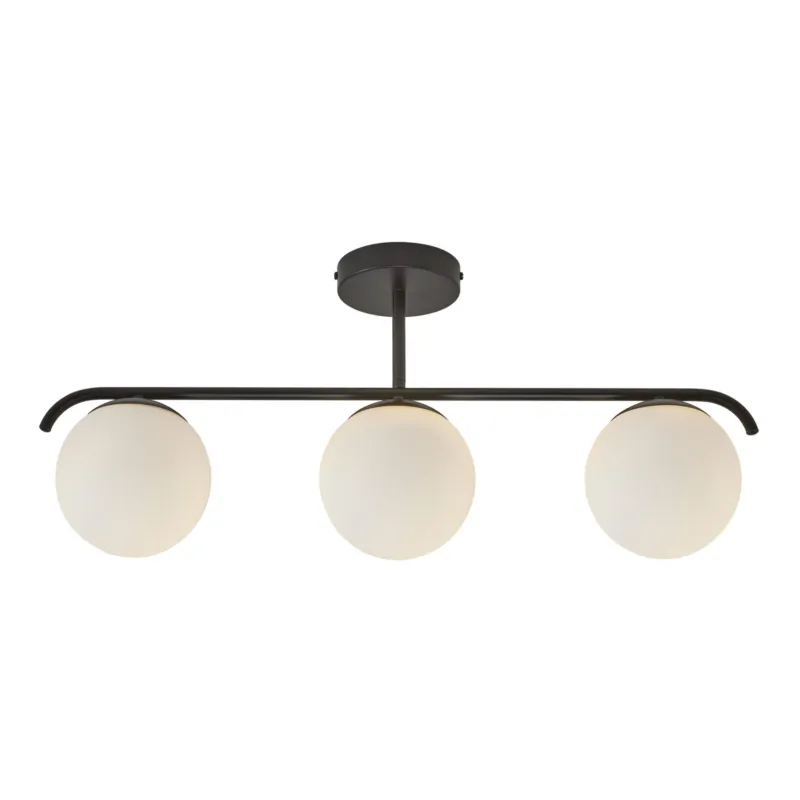 Wysoka jakość Elegancka lampa sufitowa Grant 3 z mlecznobiałymi kloszami