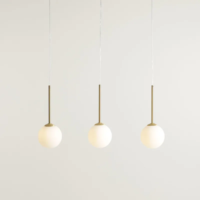 Złota lampa wisząca z białymi kloszami Bolonia 3 Kup online