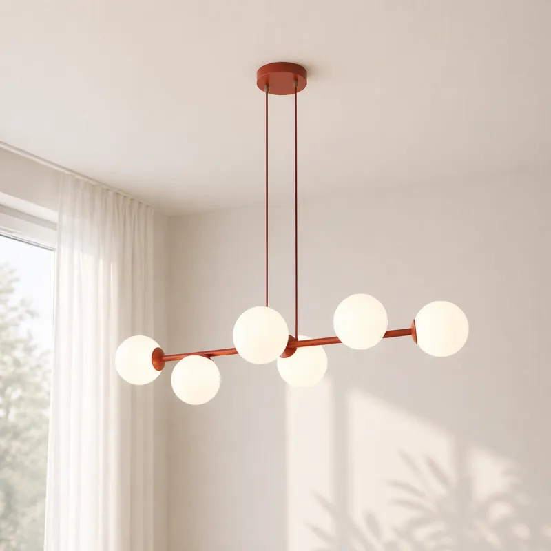 Burgundowa, podłużna lampa wisząca Glaz Łatwy zwrot