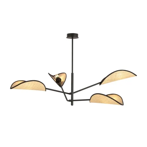 Czarna lampa sufitowa z rattanowymi kloszami Emibig 1160/4 Vene 4xE14 102cm Sprawdź teraz