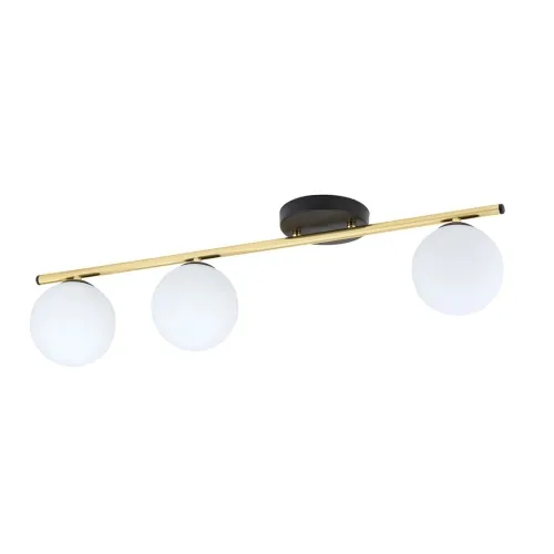 Lampa sufitowa złota listwa i trzy białe klosze Emibig 1252/3 Monza 3xE14 80cm Tani