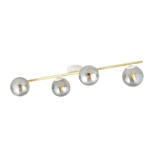 Lampa sufitowa z czterema grafitowymi kloszami na złotej listwie Emibig 1247/4 Splendi 4xE14 100cm Oferta czasowa