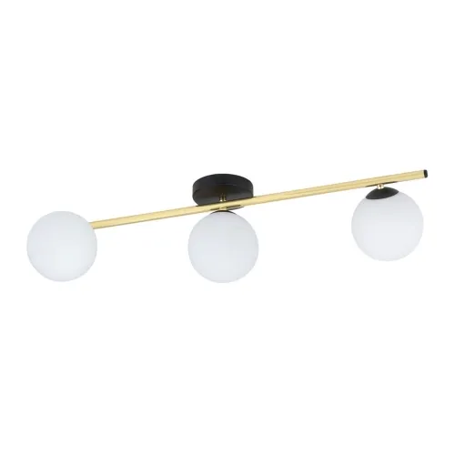 Lampa sufitowa z trzema białymi kloszami na złotej listwie Emibig 1248/3 Splendi 3xE14 80cm Kup online