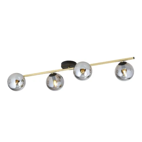 Lampa sufitowa z czterema grafitowymi kloszami na złotej listwie Emibig 1246/4 Splendi 4xE14 100cm Ograniczona ilość