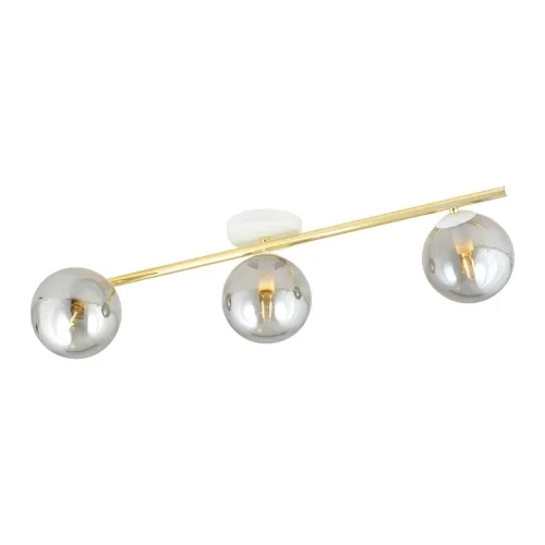Lampa sufitowa z trzema grafitowymi kloszami na złotej listwie Emibig 1247/3 Splendi 3xE14 80cm Najlepsza cena