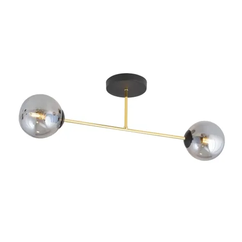 Wybór klientów Czarno złota lampa sufitowa dwie grafitowe kule na listwie Emibig 1269/2 Magnum 2xE14 75cm