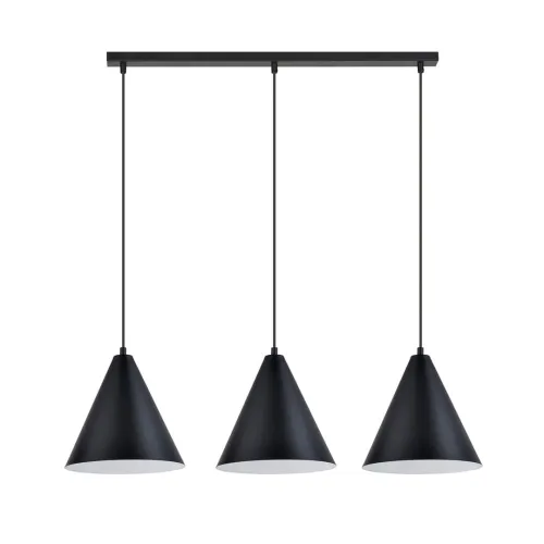 Czarno biała potrójna lampa wisząca stożek nad stół Emibig 1270/3 Rebel 3xE27 93cm Nie przegap