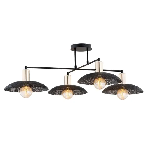 Rabat Czarno złota lampa sufitowa z drucianymi kloszami Emibig 1320/4 Spirit 4xE27 100cm