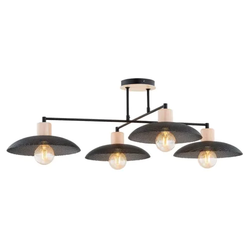 Czarno brązowa lampa sufitowa z drucianymi kloszami Emibig 1318/4 Kobe 4xE27 100cm Wyprzedaż