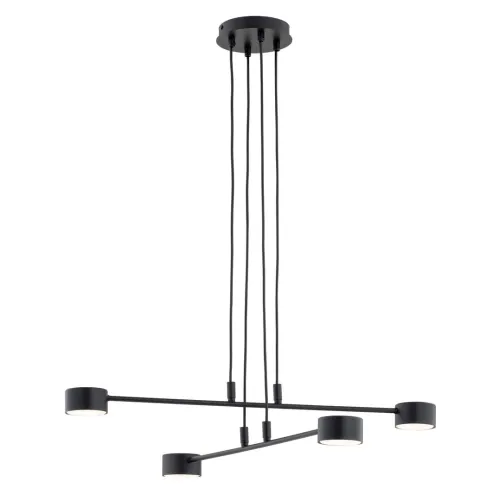 Czarna lampa wisząca z rozpiętymi ramionami i płaskimi kloszami Emibig 1339/4 Modus 4xGX53 70cm Tani