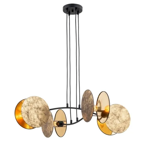 Czarno złota designerska lampa wisząca z okręgami Emibig 1326/4 Motif 4xE27 Super okazja
