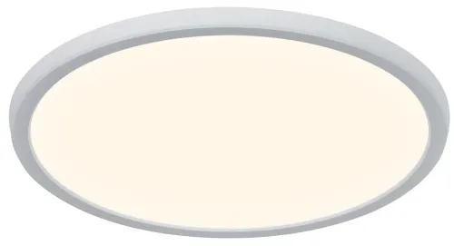Biała okrągła lampa sufitowa płaski plafon Nordlux 2210616101 Oja LED 15W 3000K/4000K IP54 29,4cm ściemnialny Taniej