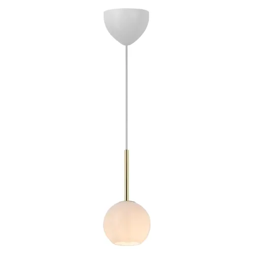 Złota lampa wisząca z białym kloszem kulą Nordlux 2312523035 Franca E14 13cm Niska cena