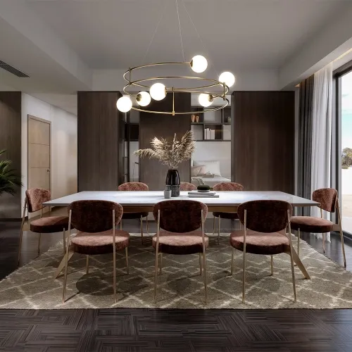 Popularny Złota lampa wisząca obręcze z białymi kulami Maytoni MOD317PL-06G Balance 6xG9 81cm