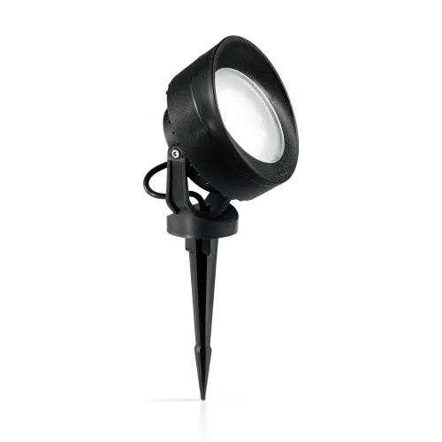 Premium Czarny reflektor ogrodowy z żywicy odpornej na korozję ze szpikulcem Ideal Lux 145358 Tommy GX53 IP66