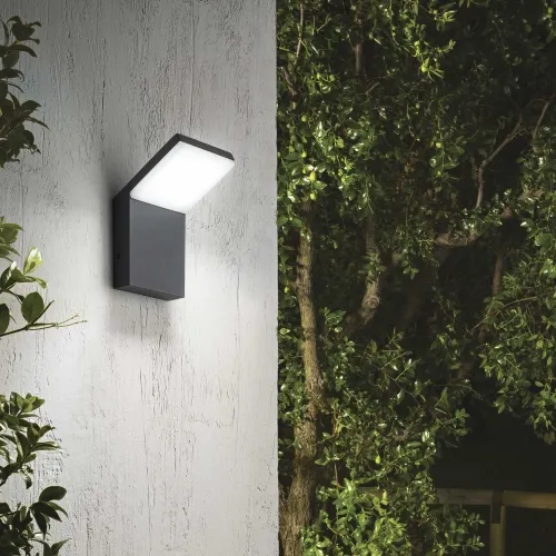 Antracytowa zewnętrzna lampa ścienna nowoczesny kinkiet elewacyjny Ideal Lux 246857 Style LED 9W 1050LM 3000K IP54 120stopni Nowość