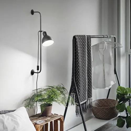 Lampa ścienna Kinkiet regulowany Ideal Lux 179643 Shower AP1 E27 89cm x 35cm x 16cm czarny Tylko do końca tygodnia