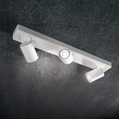 Tani Biała lampa nowoczesna sufitowa listwa 53cm z 3 punktowymi reflektorami Ideal Lux 229065 Rudy 3xGU10