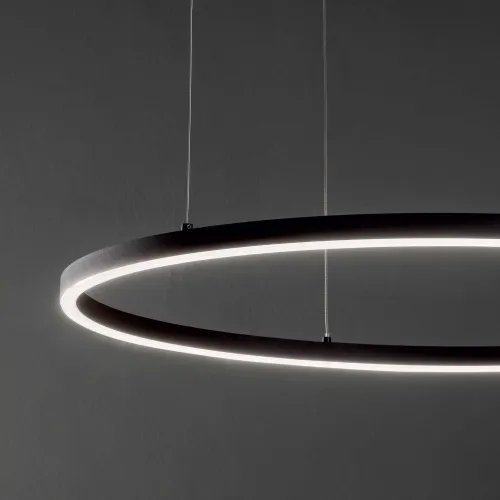 Okazja Lampa wisząca czarna obręcz Ideal Lux 229492 Oracle Slim LED 32W 3150LM 3000K 115stopni 50cm x 202cm