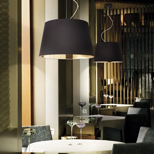 Lampa wisząca z czarno złotym okrągłym otwartym abażurem Ideal Lux 161648 Nordik 4xE27 50cm x 243cm Taniej